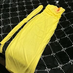Fashion Nova Vibrant Yellow Strapless Dress